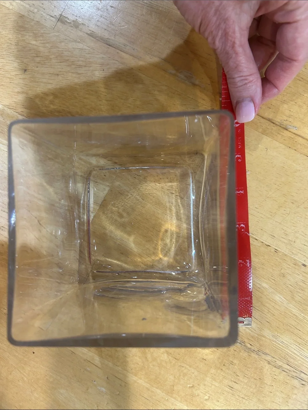 Clear Square Glass Vase / Container - Transparent